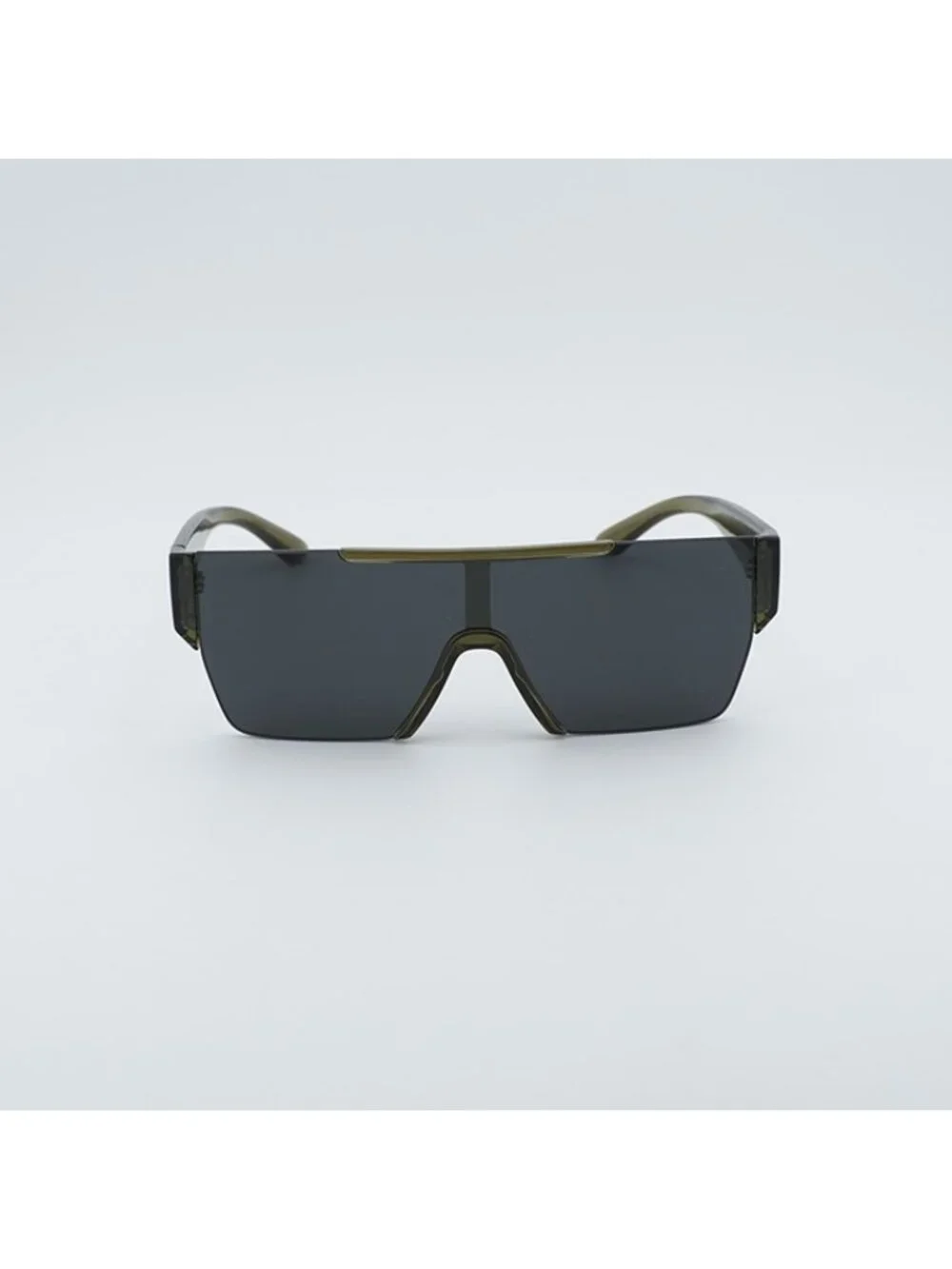 Burberry BE4291 42687 Sunglasses Green Shield Frame, Grey Lenses